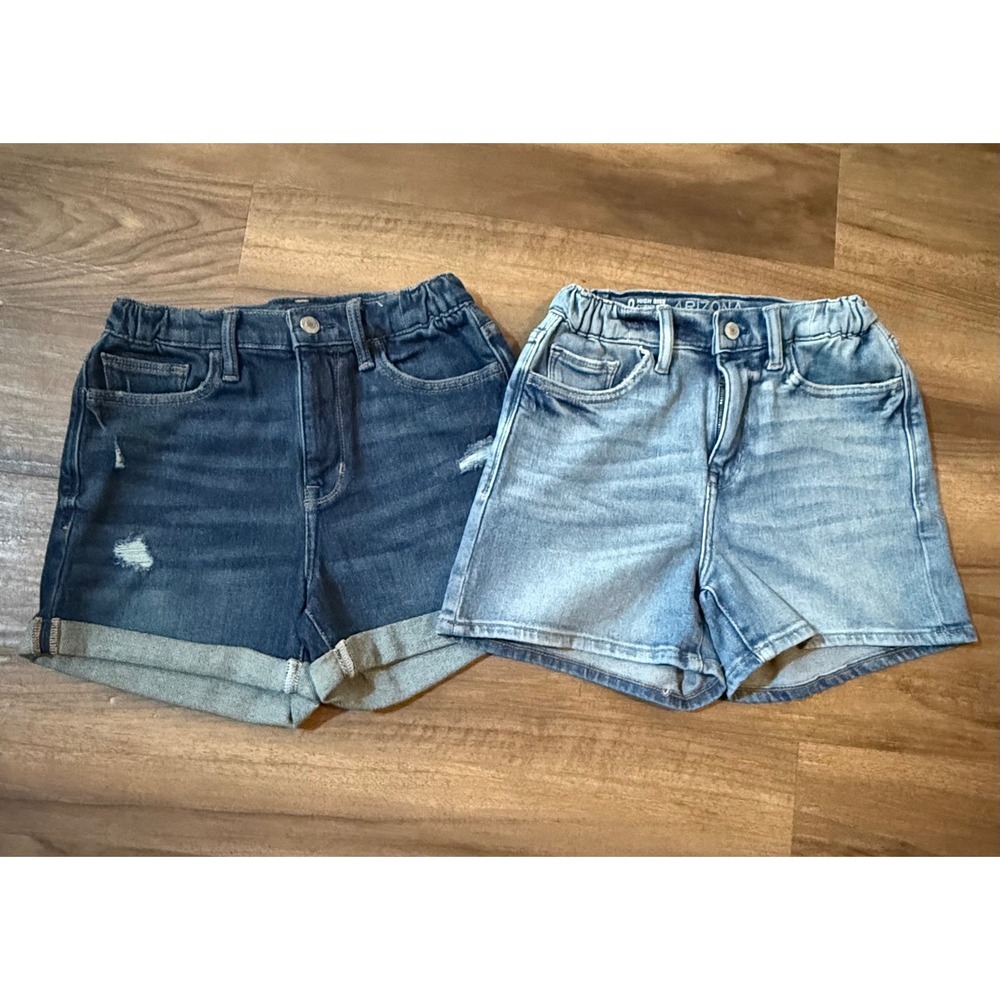 Arizona Jean Co High Rise Curvy Midi Shorts Lot 2 Light Dark Wash Denim Size 0